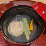 馳走 あい田 - 桜海老とと帆立のしんじよ、蕗、大根の椀物