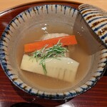 馳走 あい田 - 蒸し物　穴子巻き　筍　人参