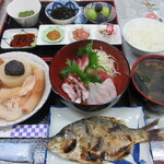 松野や - 今回の田舎御膳と比較のため、2024年9月に食べた大漁御膳1,680円の写真も載せておきます