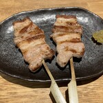 炭火やきとり 樹 - 豚バラ　脂が甘い