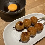 炭火やきとり 樹 - つくね　月見だれ