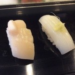 ほたて、白イカ