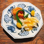 御料理 ふじ田 - やまうど かます 紫ウニ 銀杏 白魚 カラスミ