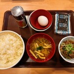 すき家 - 牛たまかけ朝食　400円