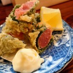 酒ト飯 ヤマダ - 明太子の大葉包天ぷら