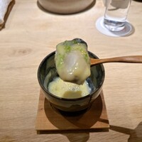 天ぷら成 - 牡蠣の飯蒸し、卵黄の餡 
