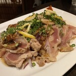 町屋源 - みつせ鶏のたたき（1,300円）