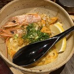 町屋源 - ホタテとエビのカニミソ黄金焼き（980円）