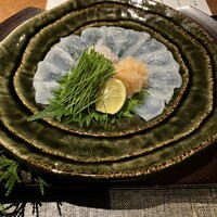 日本料理　「十二颯」 ヒルトン東京 - 鮮魚のお造り　フグ刺し