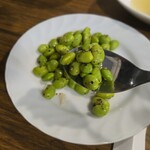 キッチン ブルー グローブ - オリーブオイル、ニンニク、唐辛子炒めらしい