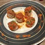 赤い壺 - 一口ハンバーグ