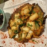 赤い壺 - いかとニラのハバネロチヂミ