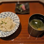 おい河 - 天然鯛カマ筍の釜飯　留め椀　香の物