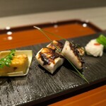 おい河 - 焼きたけのこ　マナガツオふき味噌焼き
      菊花かぶ