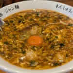 まんしゅう 西中島店 - 卵落としジャン麺　