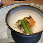 ねもと - 季節野菜の鶏味噌がけ