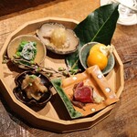 鮨処 一石三鳥 - 春の酒肴5点盛