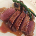 アルカション - 小鴨のロースト　マシュールームといんげんを添えて