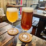 ペルソナ ブルワリー - 左No.5:ゆずベイビー　900円　右No.2:二の堀アンバー800円 