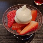 蒼菓 - 静岡県 金原農園 完熟紅ほっぺ　フロマージュブランのムース