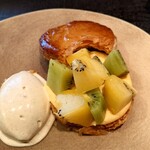 蒼菓 - 香川県 キウイバード さぬきゴールド・香緑の焼きたてミルフィーユ　マダガスカル産バニラとジャージー牛乳のアイスクリーム