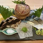 きはる - 炙り鯖刺、ゴマサバ、泳ぎサバ刺盛り（事前予約が必要）