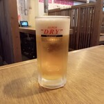 ホルモン屋 雷神 - アサヒスーパードライ（生中）