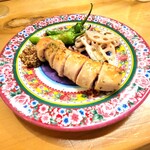 バル ババ - イベリコ豚のソーセージ。お野菜が付いているのが嬉しい。