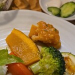 キッチン ブルー グローブ - ポワレと南瓜