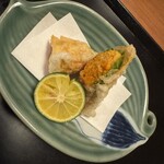 赤坂 きた福 - 雲丹の天麩羅