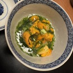 赤坂 きた福 - 雲丹と生海苔のあんかけ