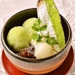 抹茶大福と白玉の和”パフェ