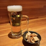 たこ焼きバル 徳次郎 - キリン一番搾り＆お通し/計1,155円♪