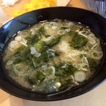 築地ハレの日 - 〆はあおさの味噌汁で！