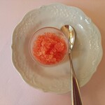 シェムラブルリス - ブラッドオレンジのグラニテ。ひときわ酸味の強いので全てをリセットしてくれる。