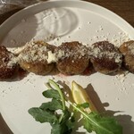 蕎麦粉食堂 Buckwheat - ミラノ風一口カツ
            →カツが挽肉で先ほど食べたお肉と被り
            今ひとつ、量め少なめ。