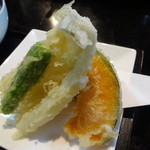 手打そば千花庵 - キスと野菜の天ぷら盛り合わせ