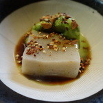 手打そば千花庵 - 蕎麦豆腐の抹茶アイス添え