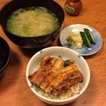 Shichiraku - ご飯と汁物はウナギとアコウ。4千円でここまでしてくれるとはなんて良心的！