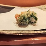 秋田 てんぷら みかわ - ③車海老の大葉巻き