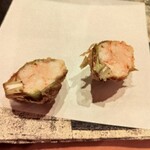 秋田 てんぷら みかわ - 追加２(フキノトウ海老詰め)