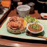 能登美 - 地鶏肉の唐揚げ大根おろしポン酢♪（大根おろしポン酢を必ずのせて食べてください）