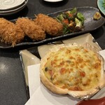 魚貝三昧 彬 - 牡蠣クリームコロッケ、帆立の北海グラタン