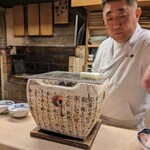 割烹　梅津 - 大将が目の前で焼いてくれます