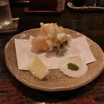 酒盃 - 小海老と百合根のかき揚げ