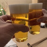 すし処 睦月 - 生ビールでかんぱ〜い♪