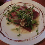 酒の大桝 - ２種類の鮮魚のカルパッチョ680円