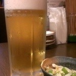 Munatsuki Hachichou - 生ビール(280円）+お通し(400円）