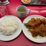 南海飯店 - 日替定食鶏肉チリライス大