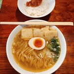 浜堂ラーメン - 煮干そば(平麺)と、明太子ごはん